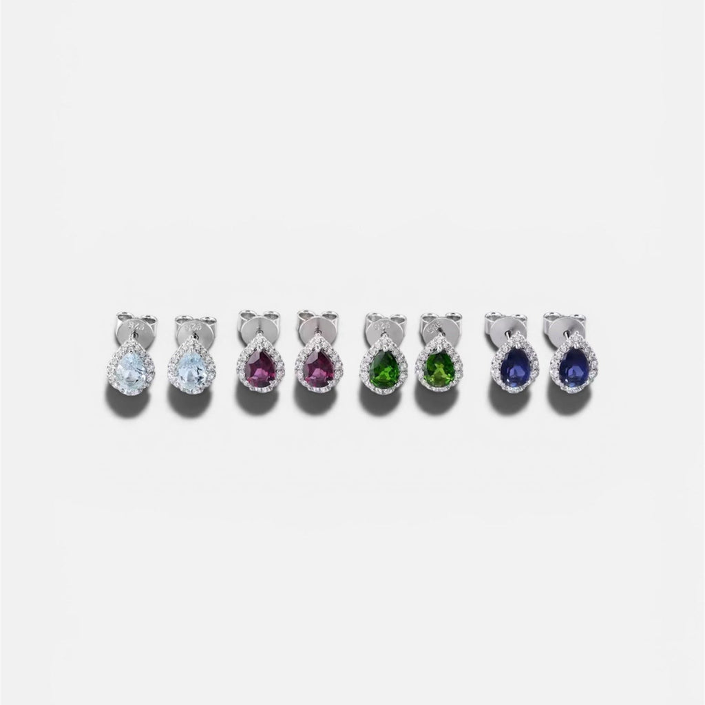 Aretes De Pera Con Gemas