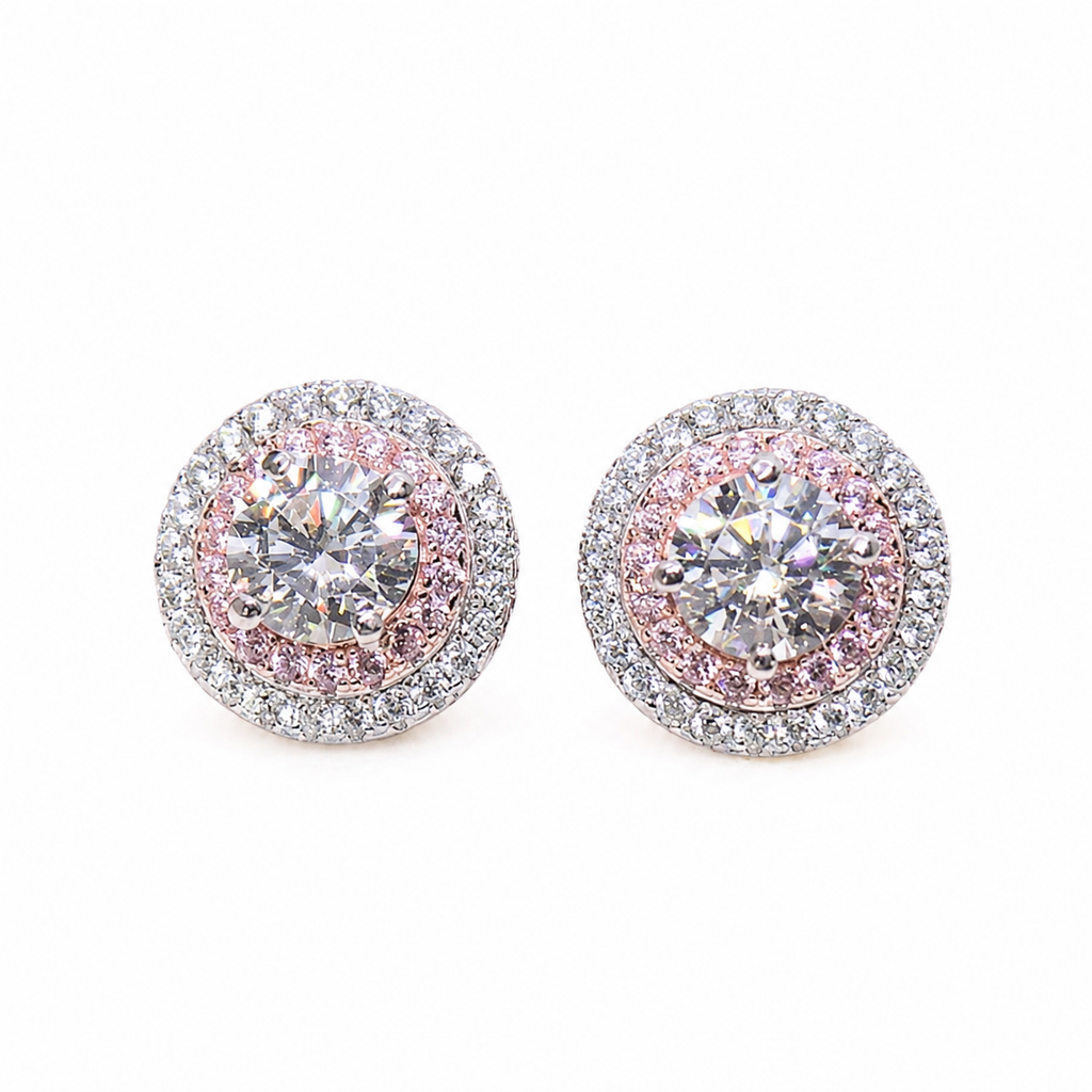 Aretes Rosa Halo