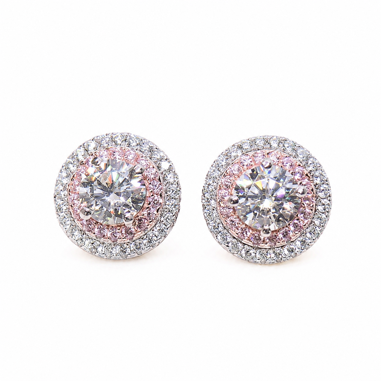 Aretes Rosa Halo