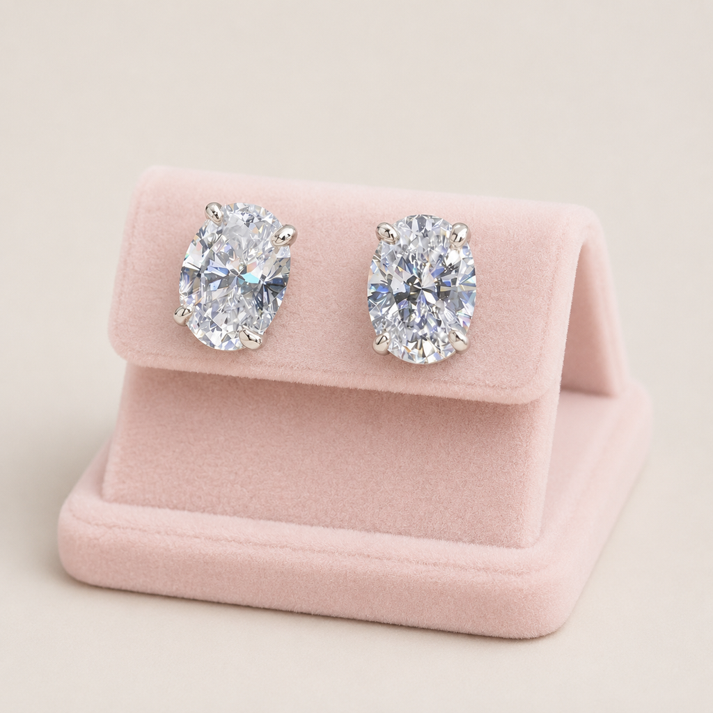 Aretes Solitario Oval