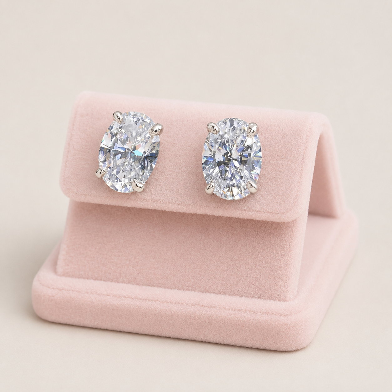Aretes Solitario Oval