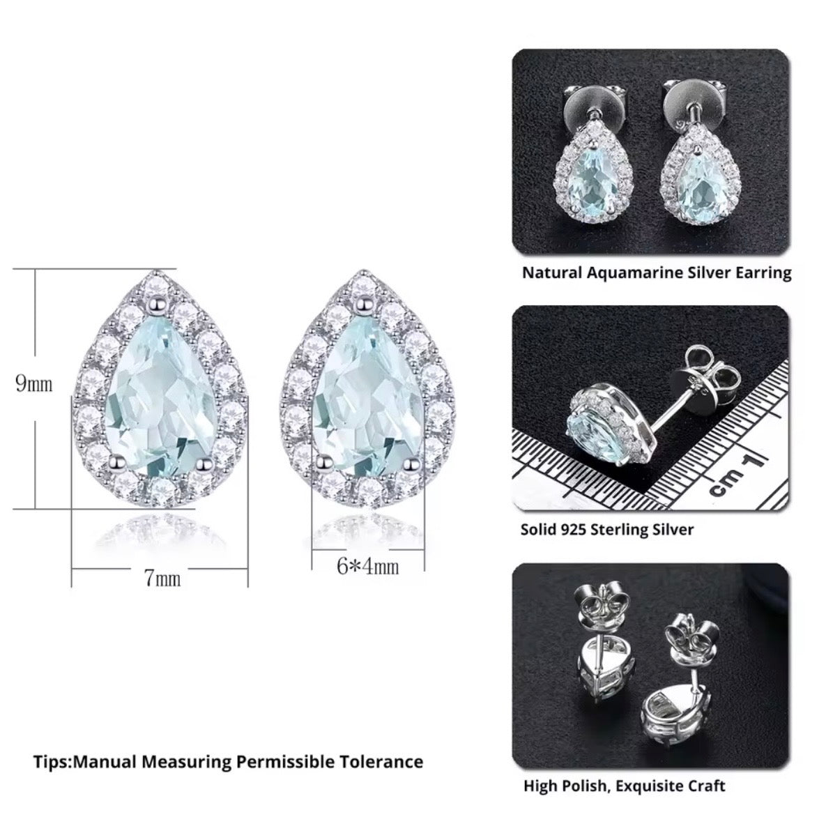 Aretes Pera Halo