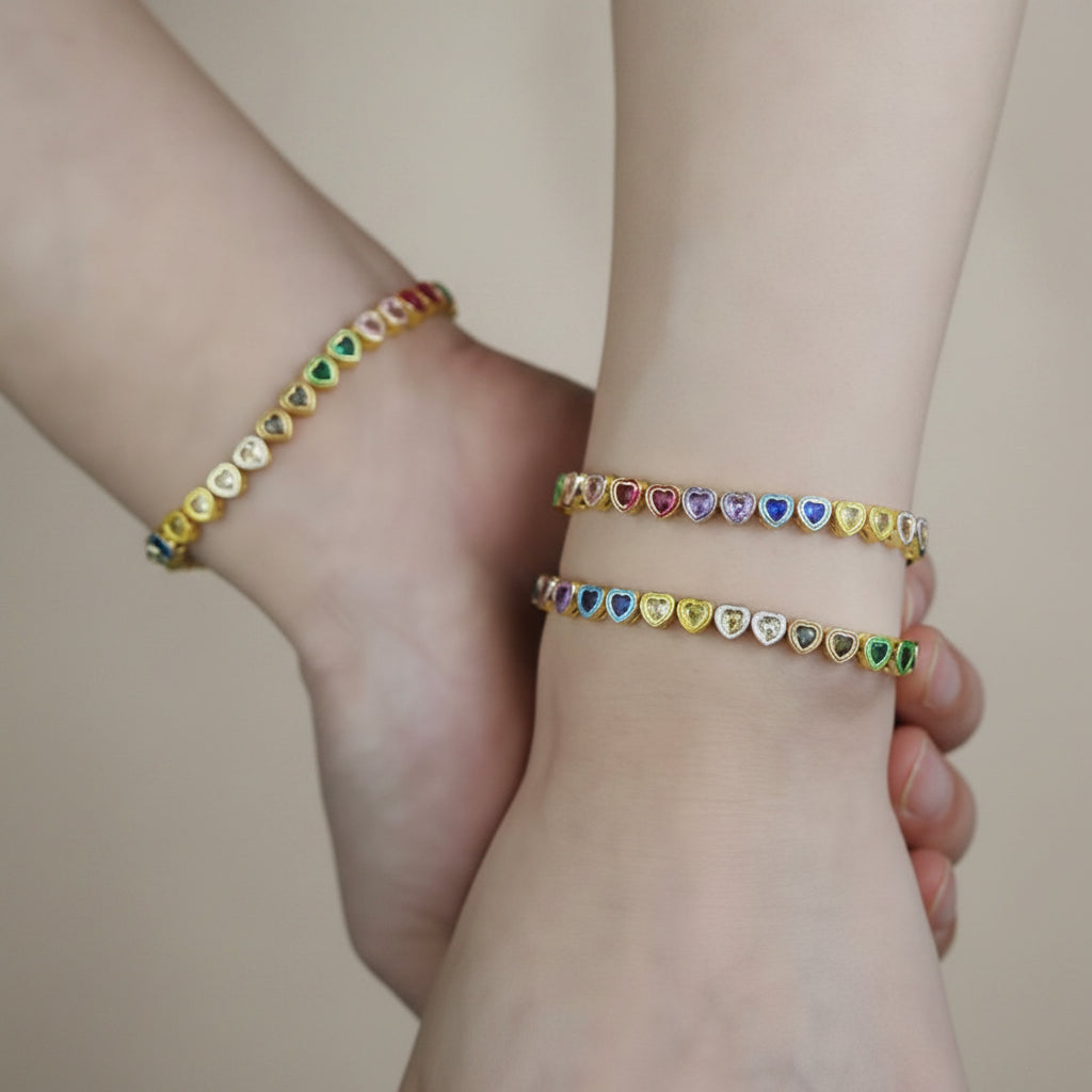 Pulsera Rainbow Hearts
