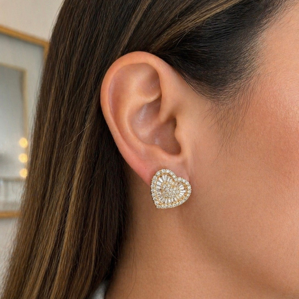 Aretes Corazón Diamante