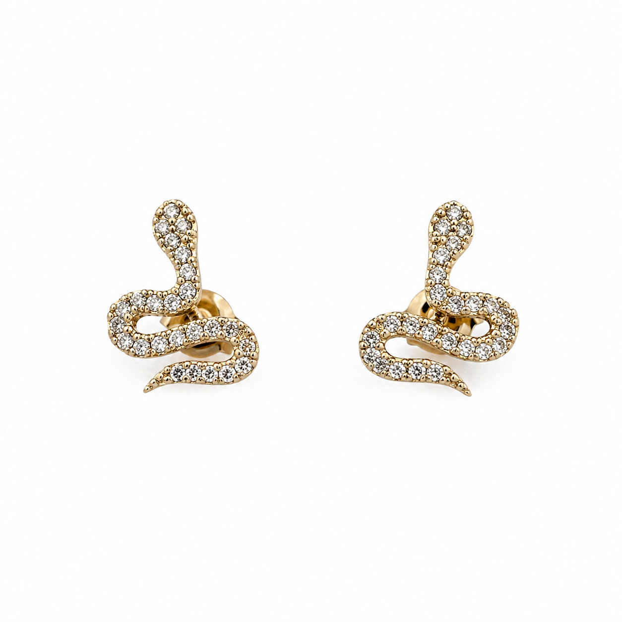 Aretes De Serpiente En Oro 14K