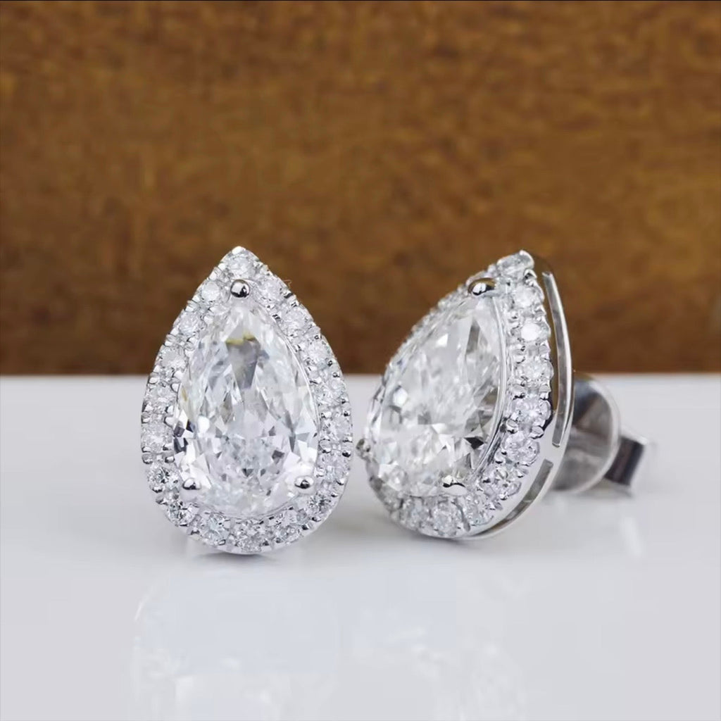Aretes Halo Pear