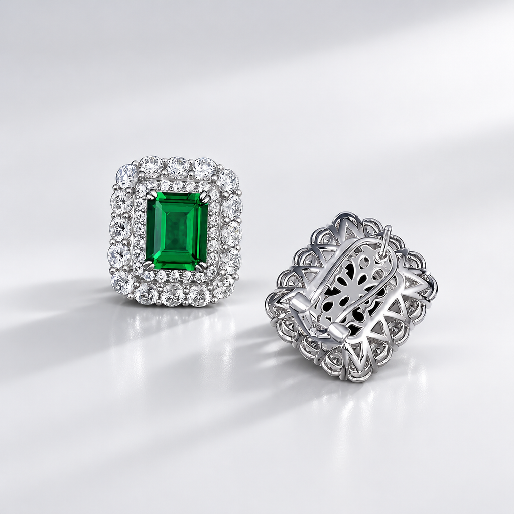 Aretes Esmeralda Halo