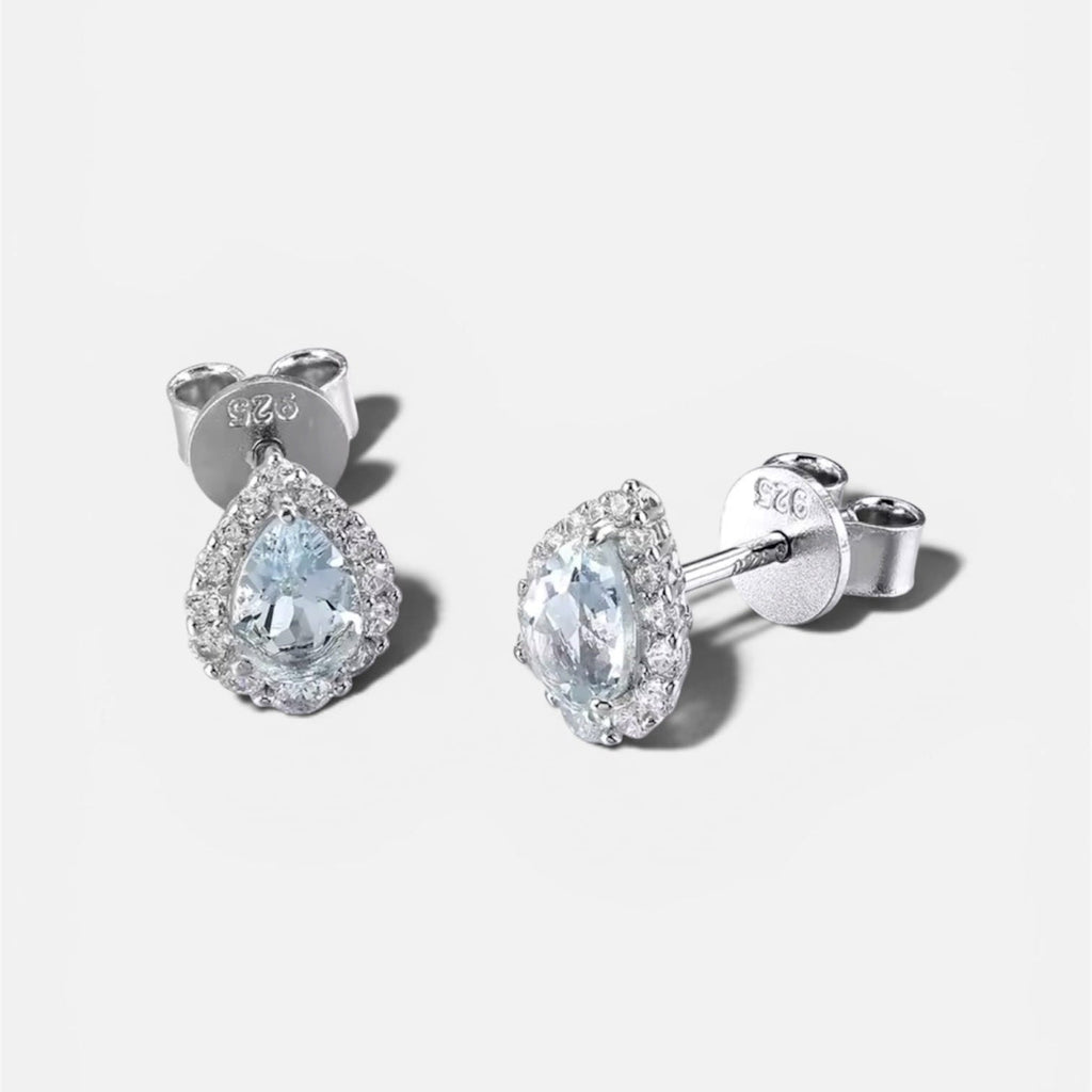 Aretes De Pera Con Gemas