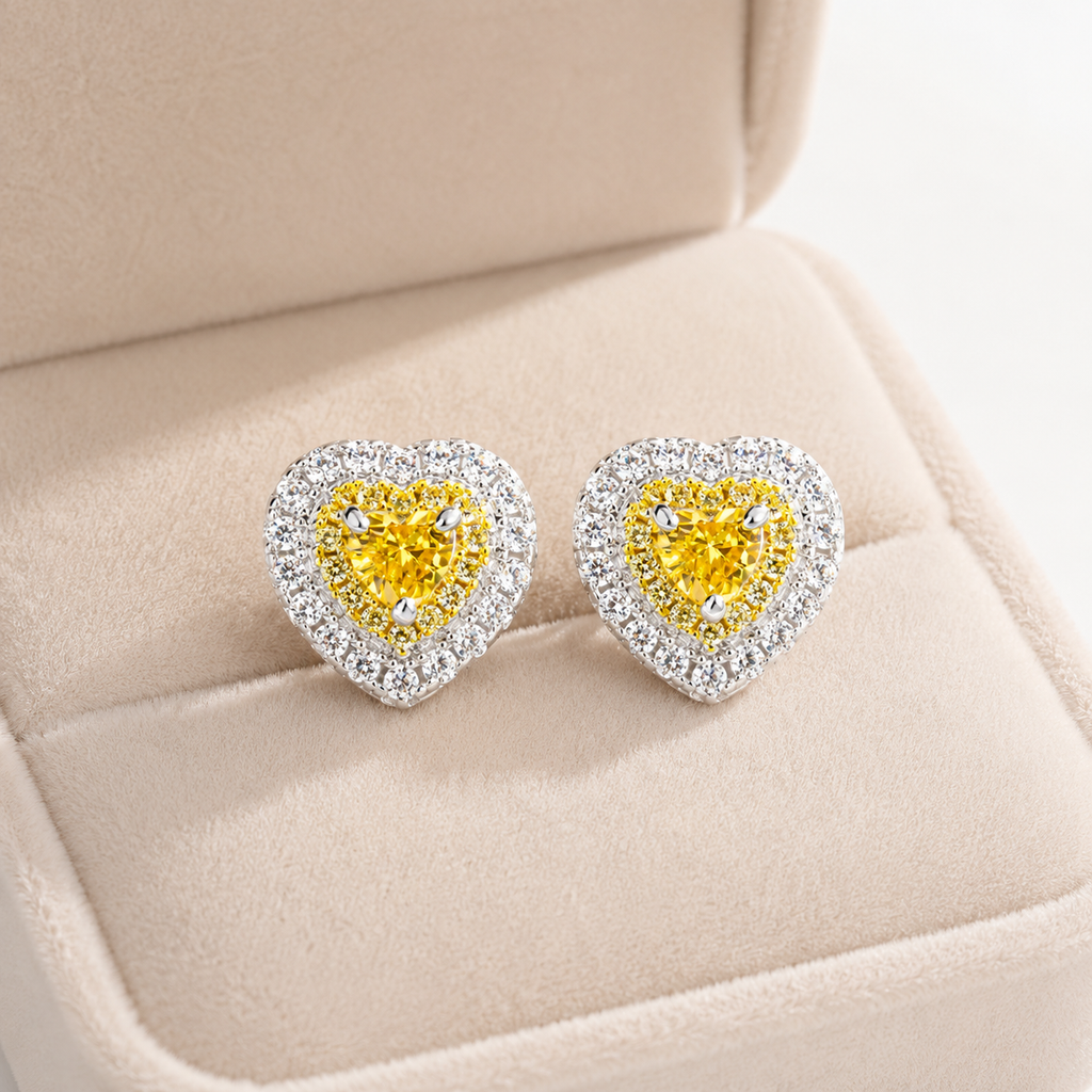 Aretes Halo Heart