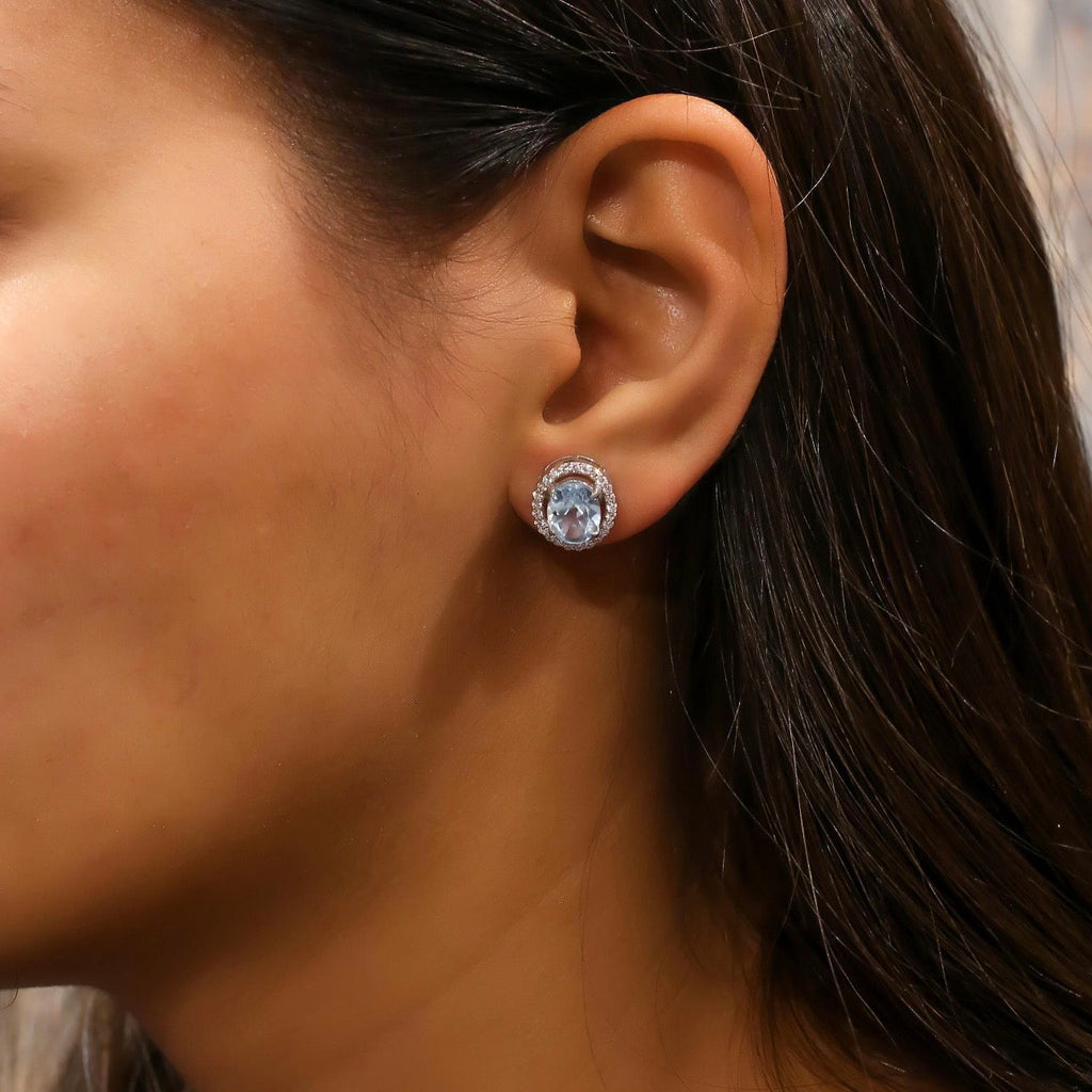 Aretes Aquamarine Halo