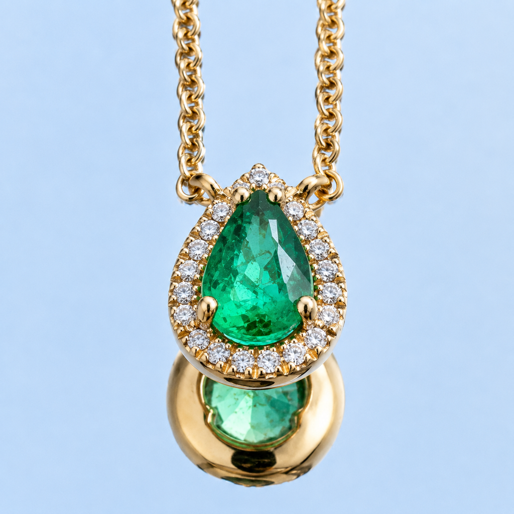 Collar Emerald Pear Diamond