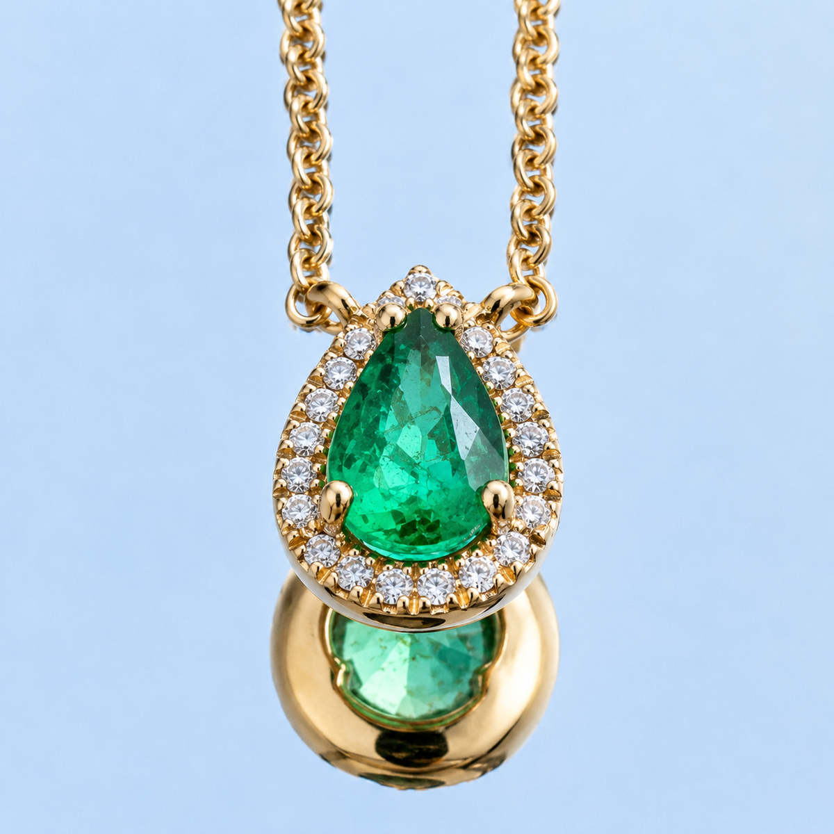 Collar Emerald Pear Diamond