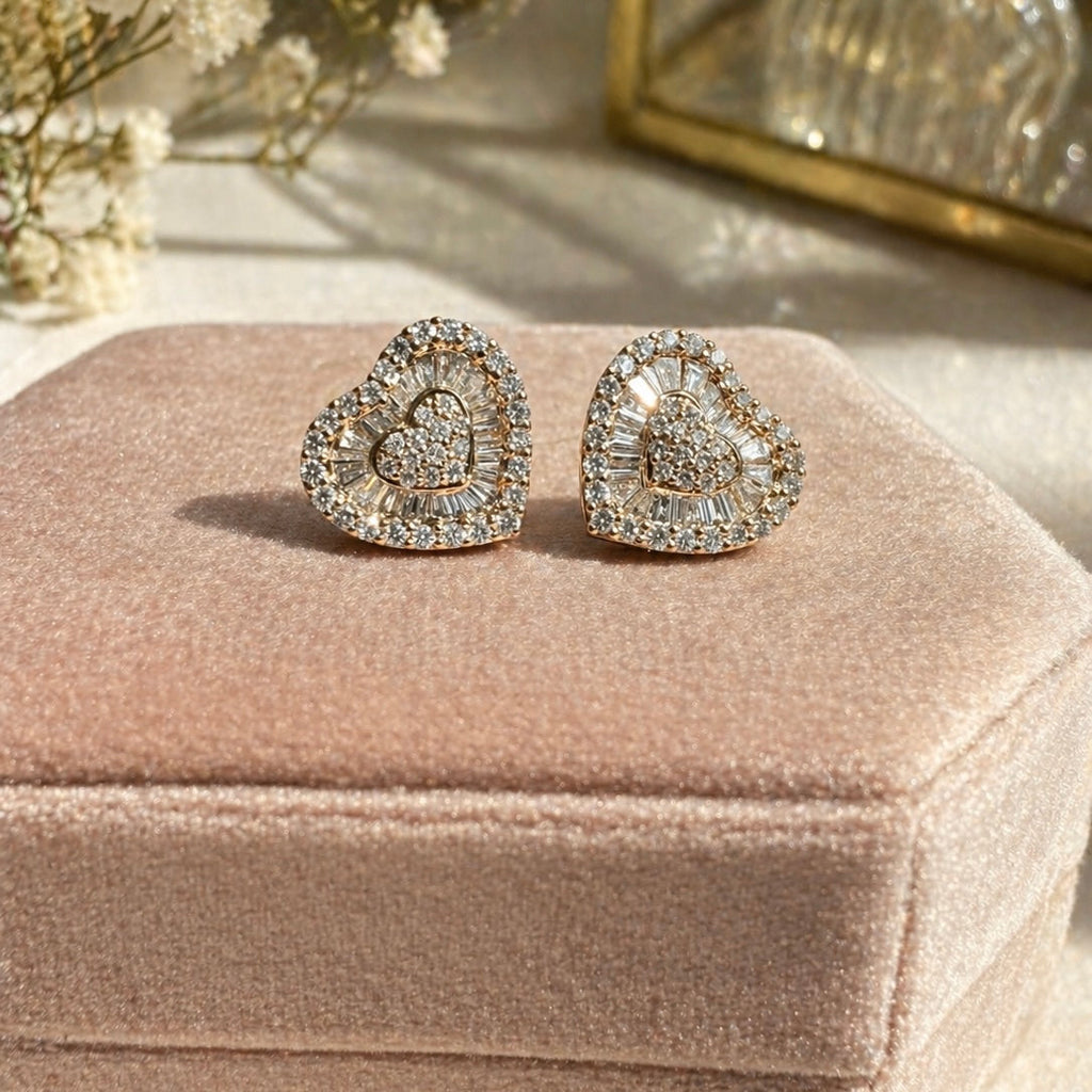 Aretes Corazón Diamante
