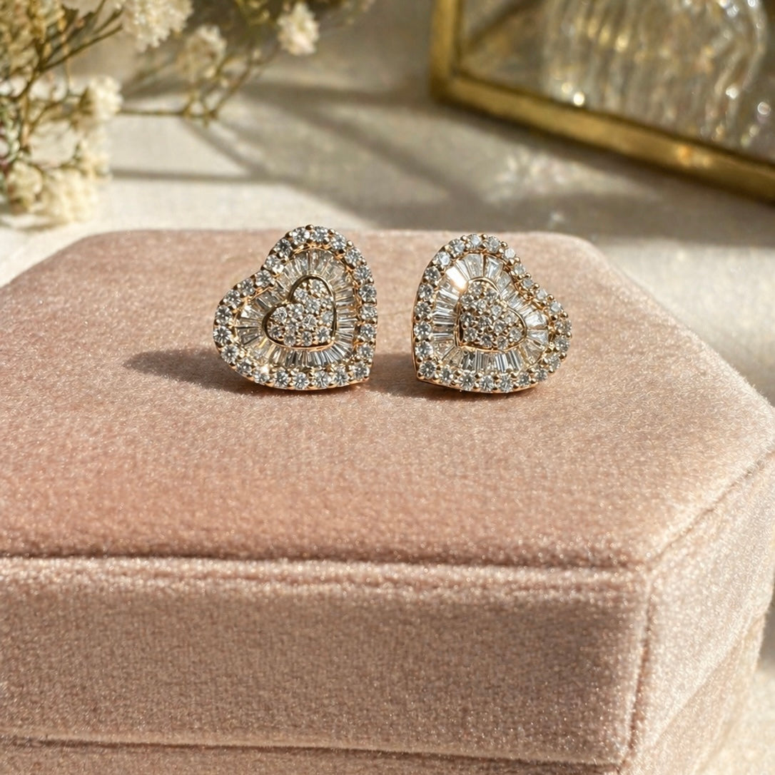 Aretes Corazón Diamante