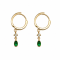 Aretes Colgantes Piedra Verde