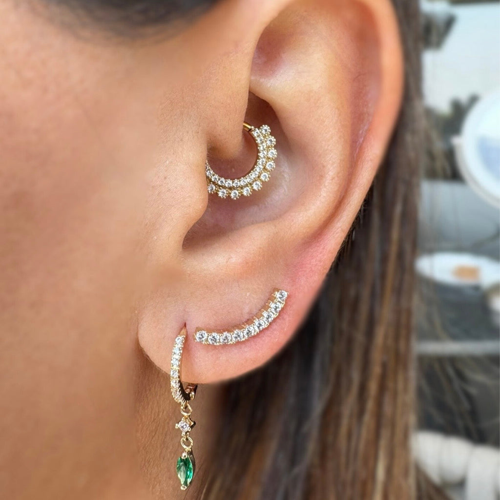 Aretes Colgantes Piedra Verde