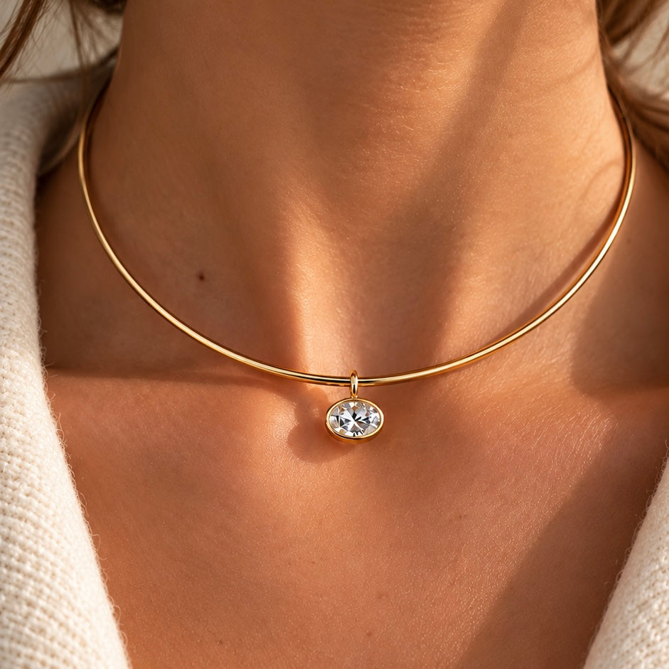 Collar Oval Moissanite