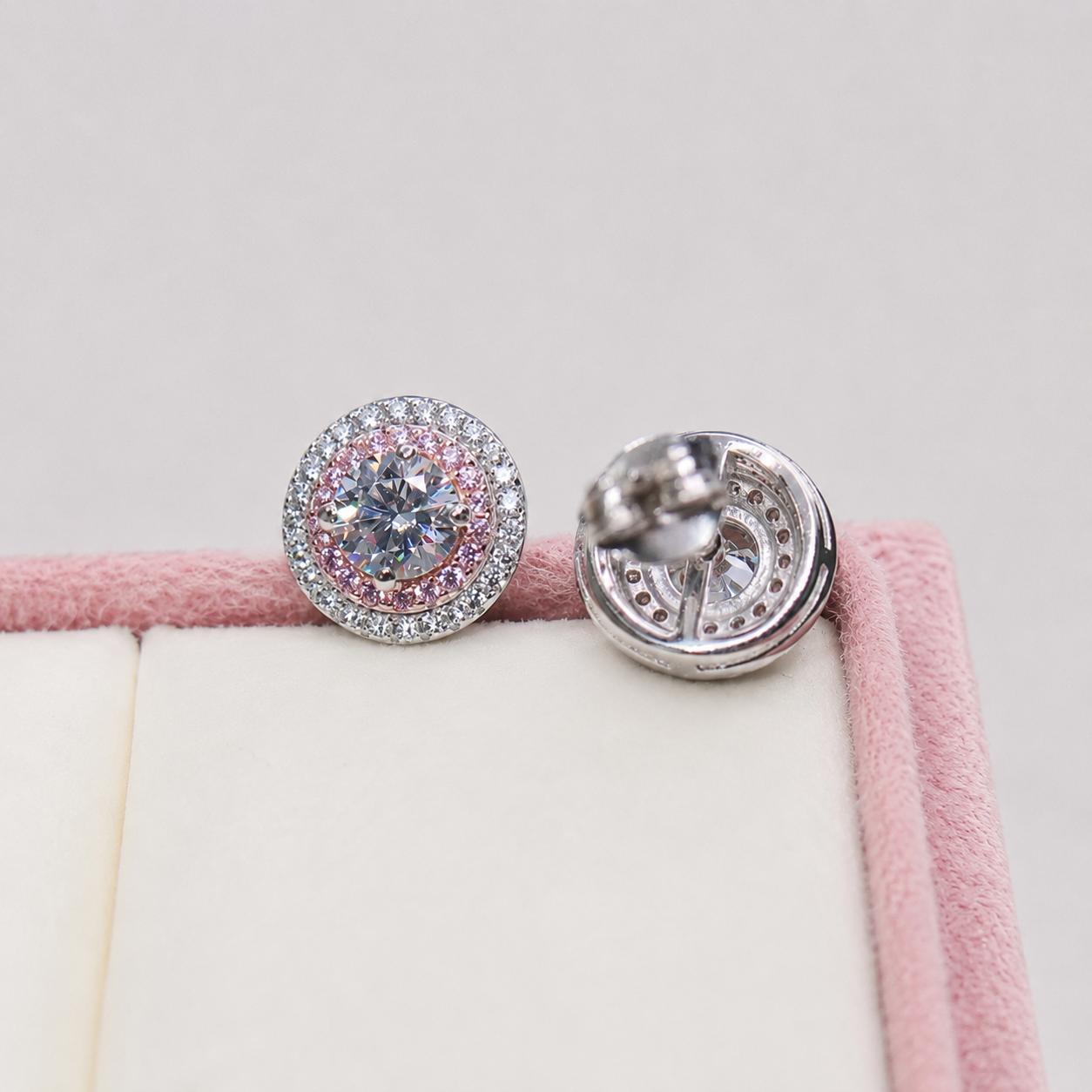 Aretes Rosa Halo