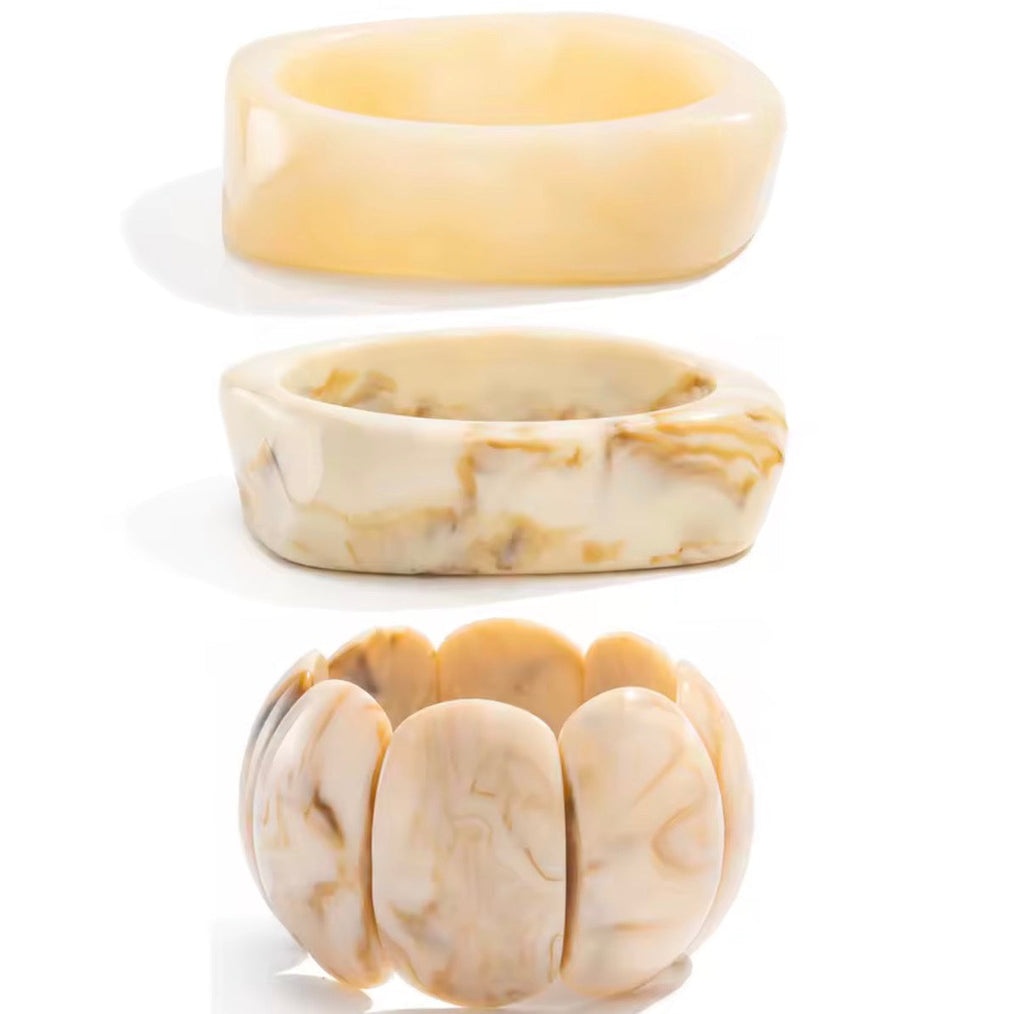 Set De Pulseras Marfil
