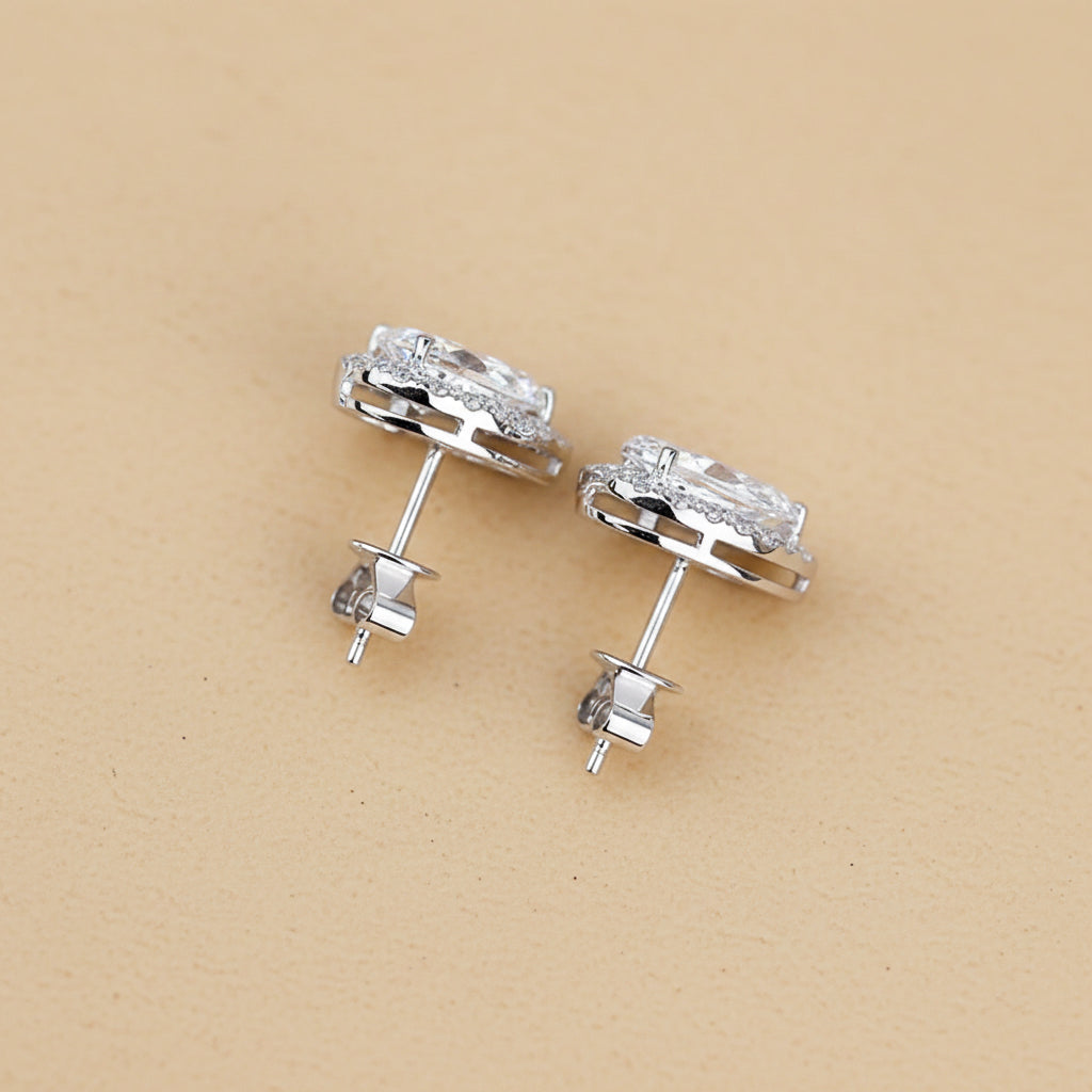 Aretes Halo Pear