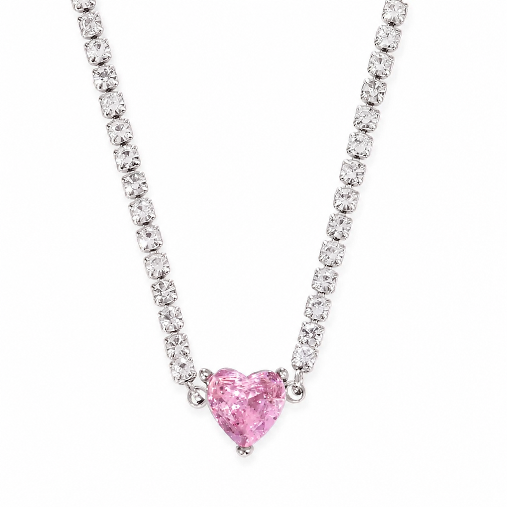 Collar Pink Heart Tennis