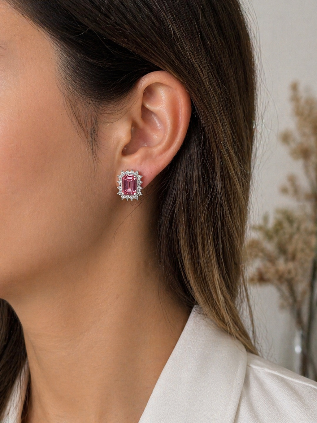 Aretes Zafiro Rosa
