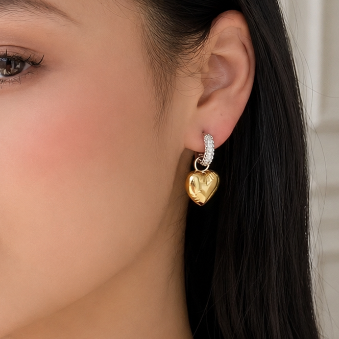 Aretes Heart And Star
