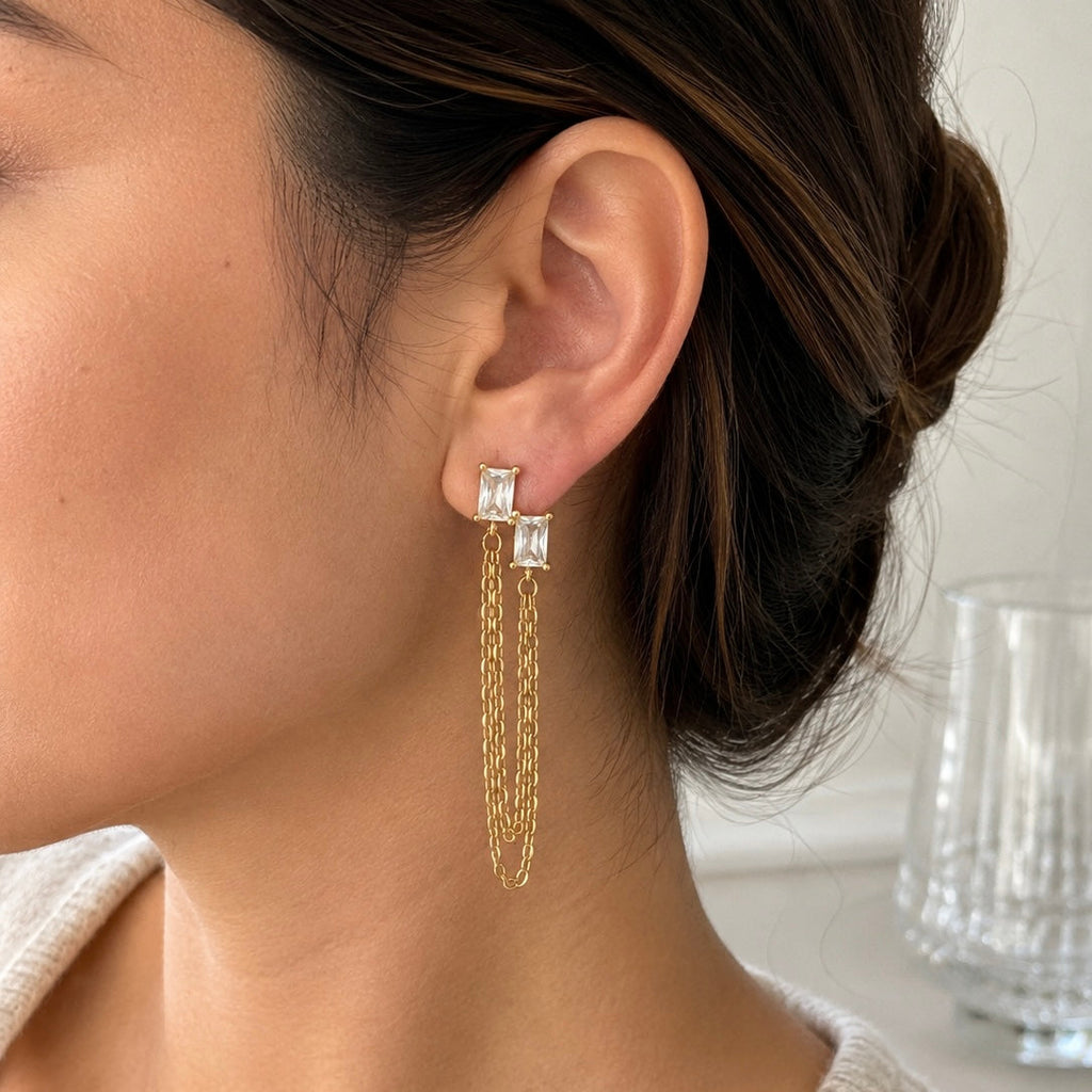 Aretes Cascade Baguette