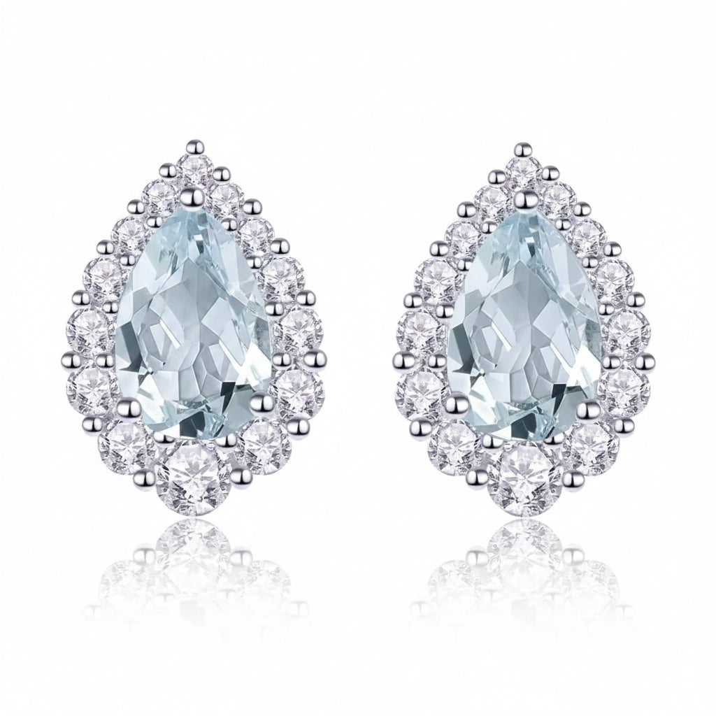 Aretes De Pera Con Gemas