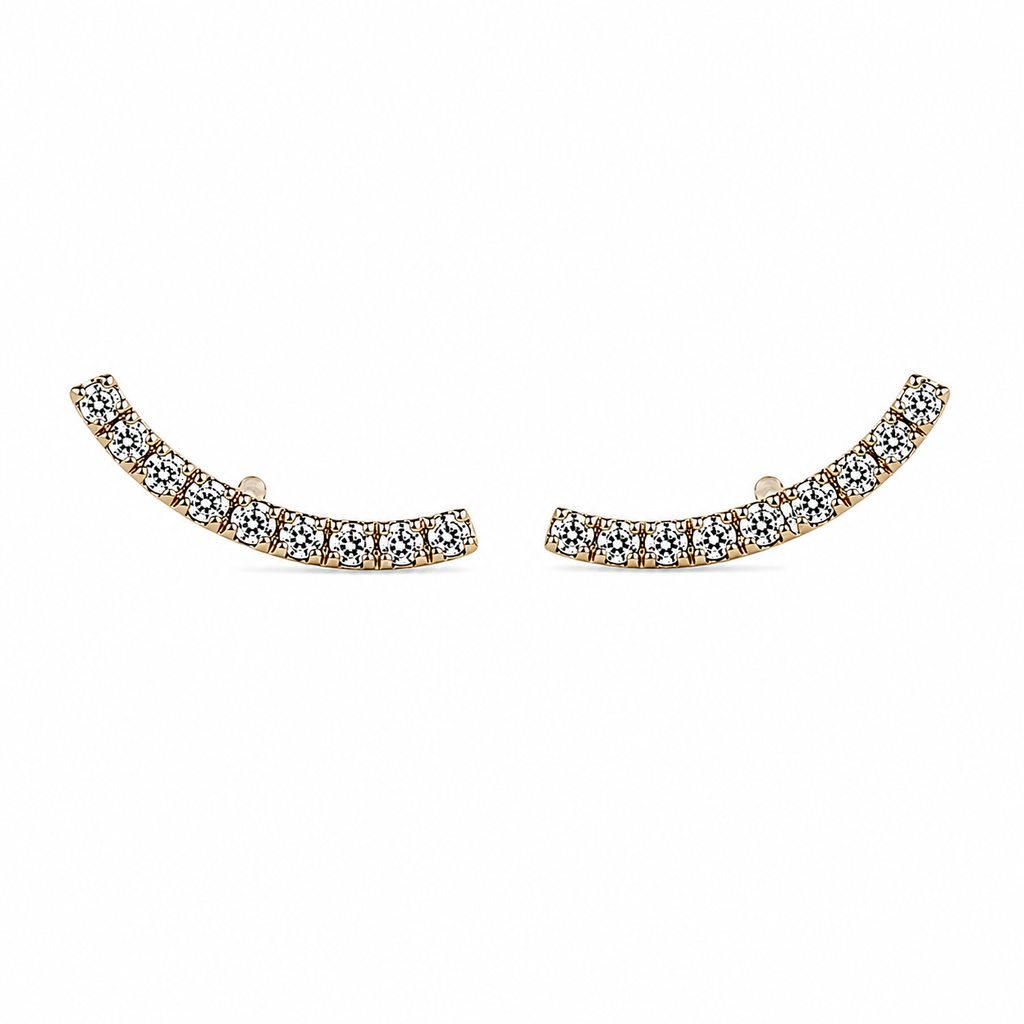 Aretes Curve De Oro 14K