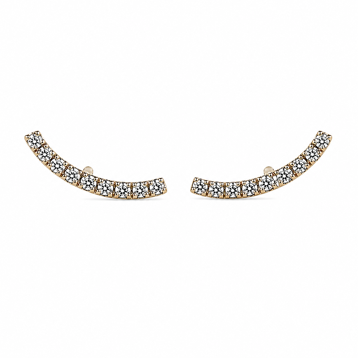 Aretes Curve De Oro 14K