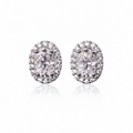 Aretes Halo Oval Moissanite