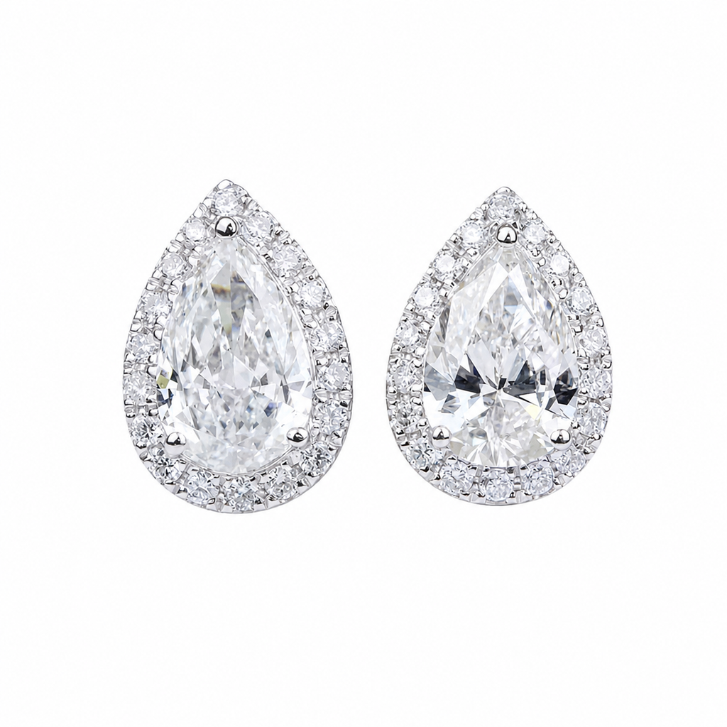Aretes Halo Pear