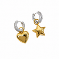Aretes Heart And Star