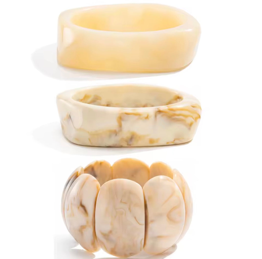 Set De Pulseras Marfil