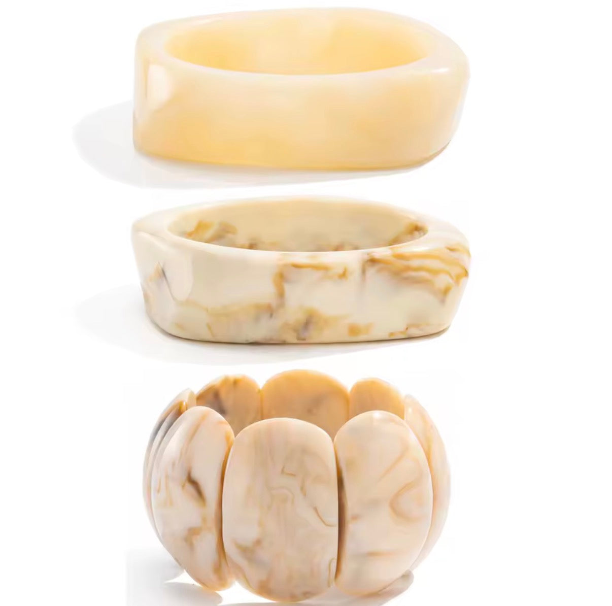 Set De Pulseras Marfil