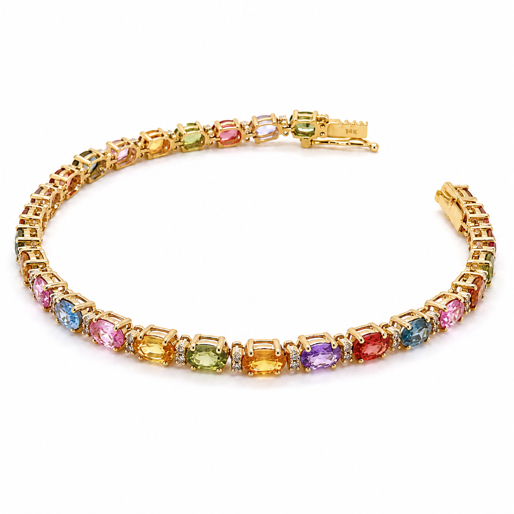 Pulsera Rainbow Sapphire Tennis