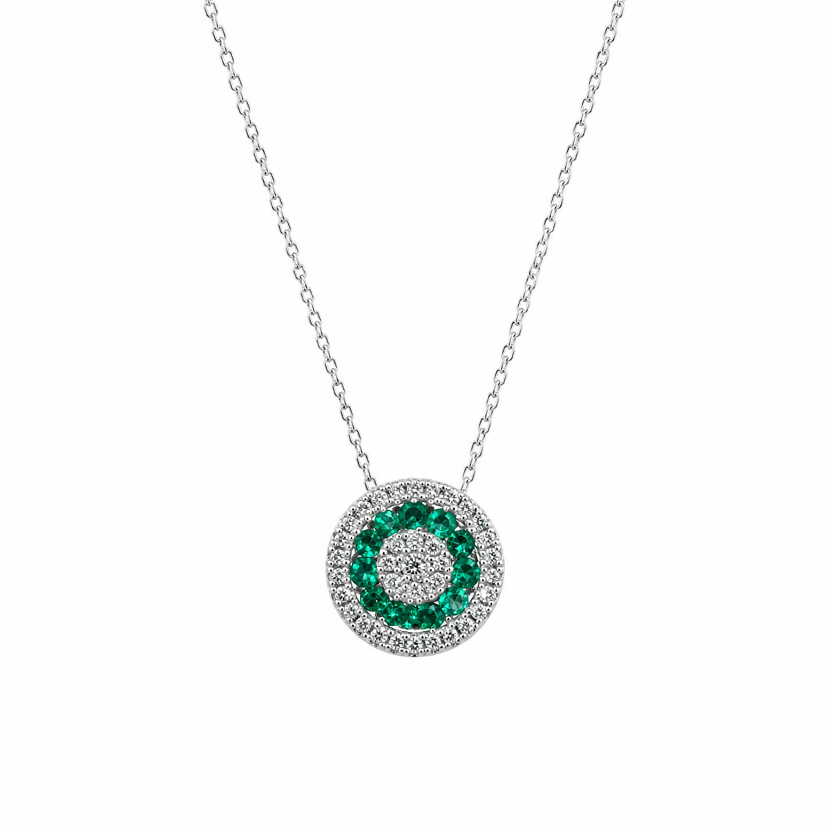 Collar Emerald Halo Diamond