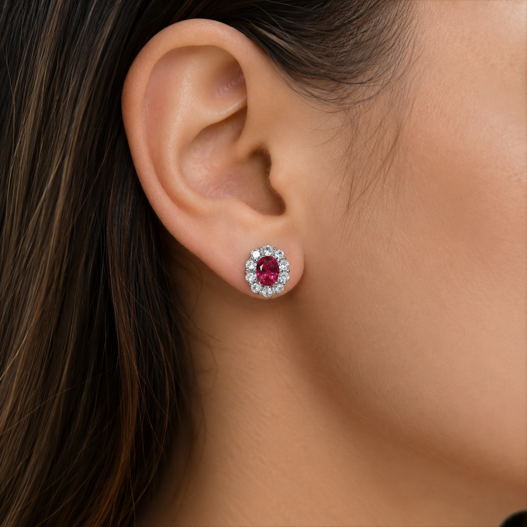 Aretes Halo Oval