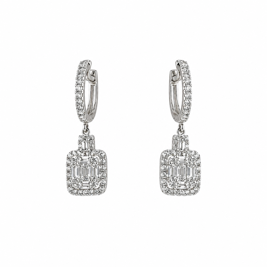 Aretes Drop Diamantes Naturales