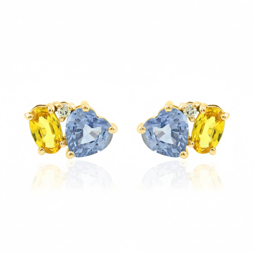 Aretes De Zafiros Y Diamantes Row
