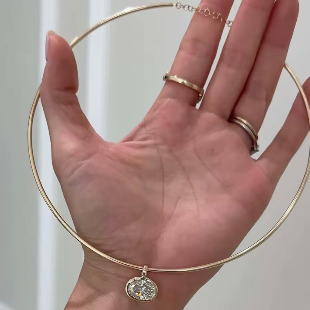 Collar Oval Moissanite