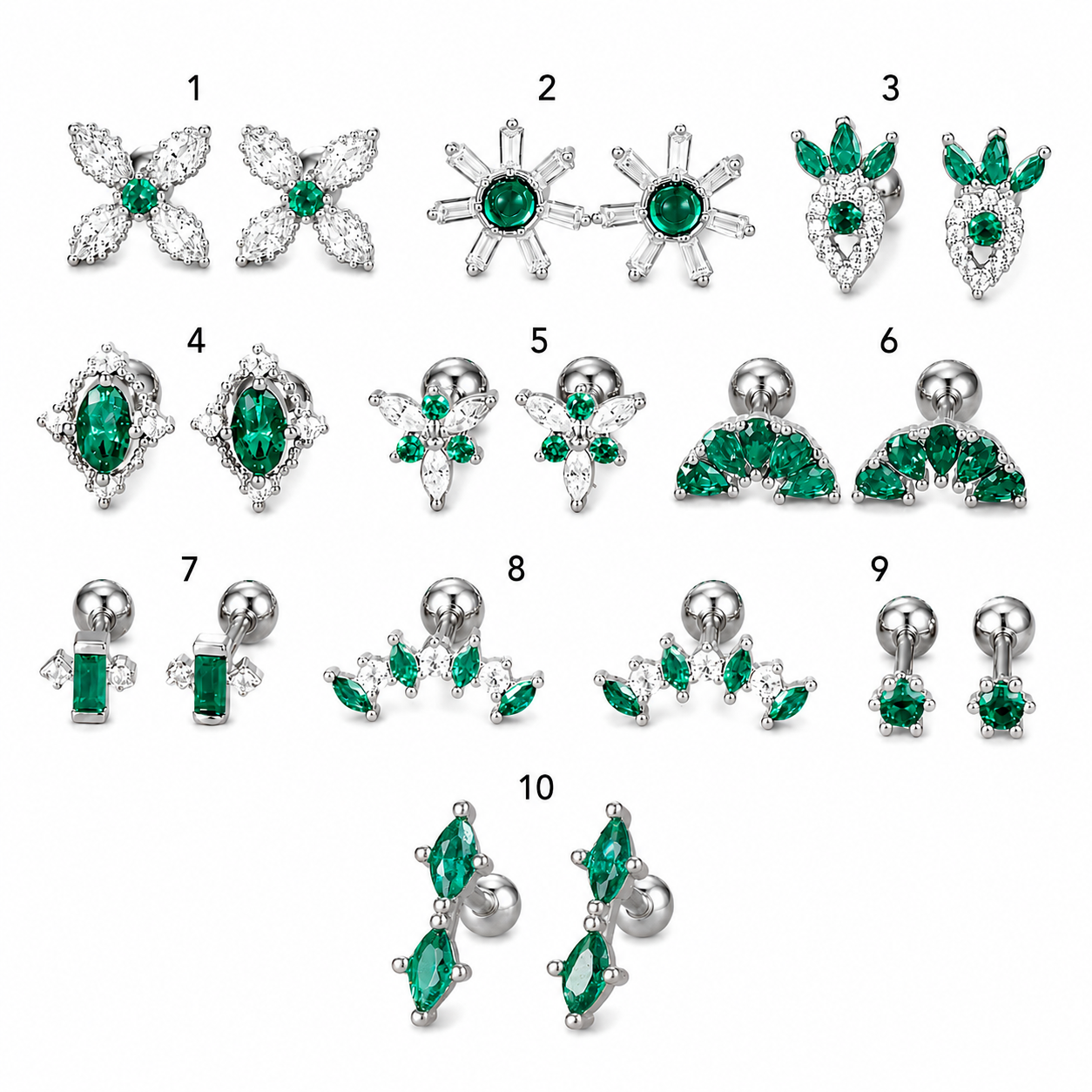 Aretes Emerald Spark