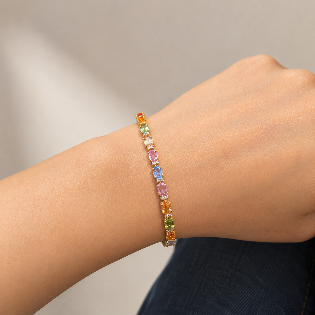 Pulsera Rainbow Sapphire Tennis