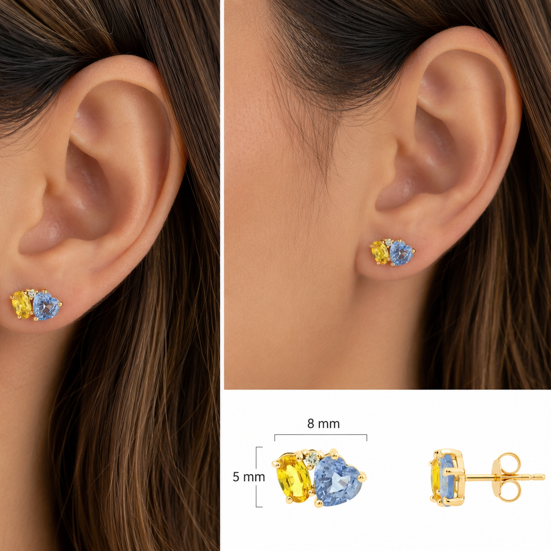 Aretes De Zafiros Y Diamantes Row