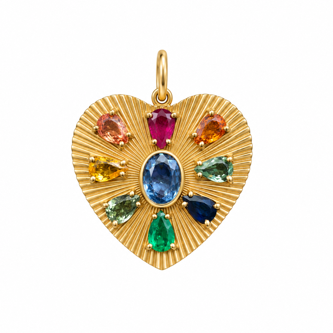 Charm Corazón Rainbow Sapphires